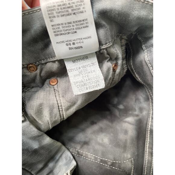 Mother Women The Looker Spontaneous Combustion Skinny Jeans Size 28 Tie Dye Gray - Picture 5 of 12